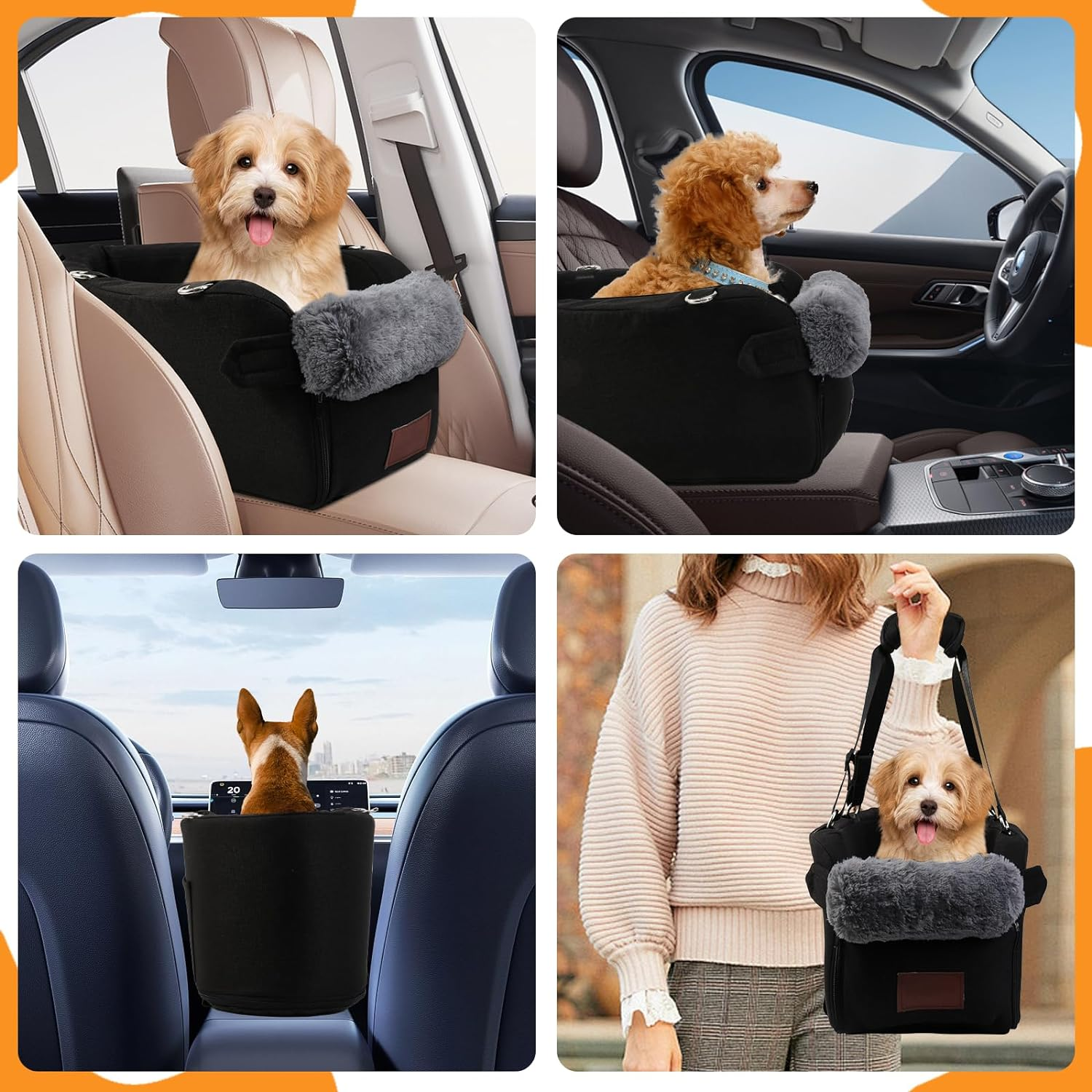 Dog Car Seat for Small Puppy - Center Console Pet Booster Seat - Image 6