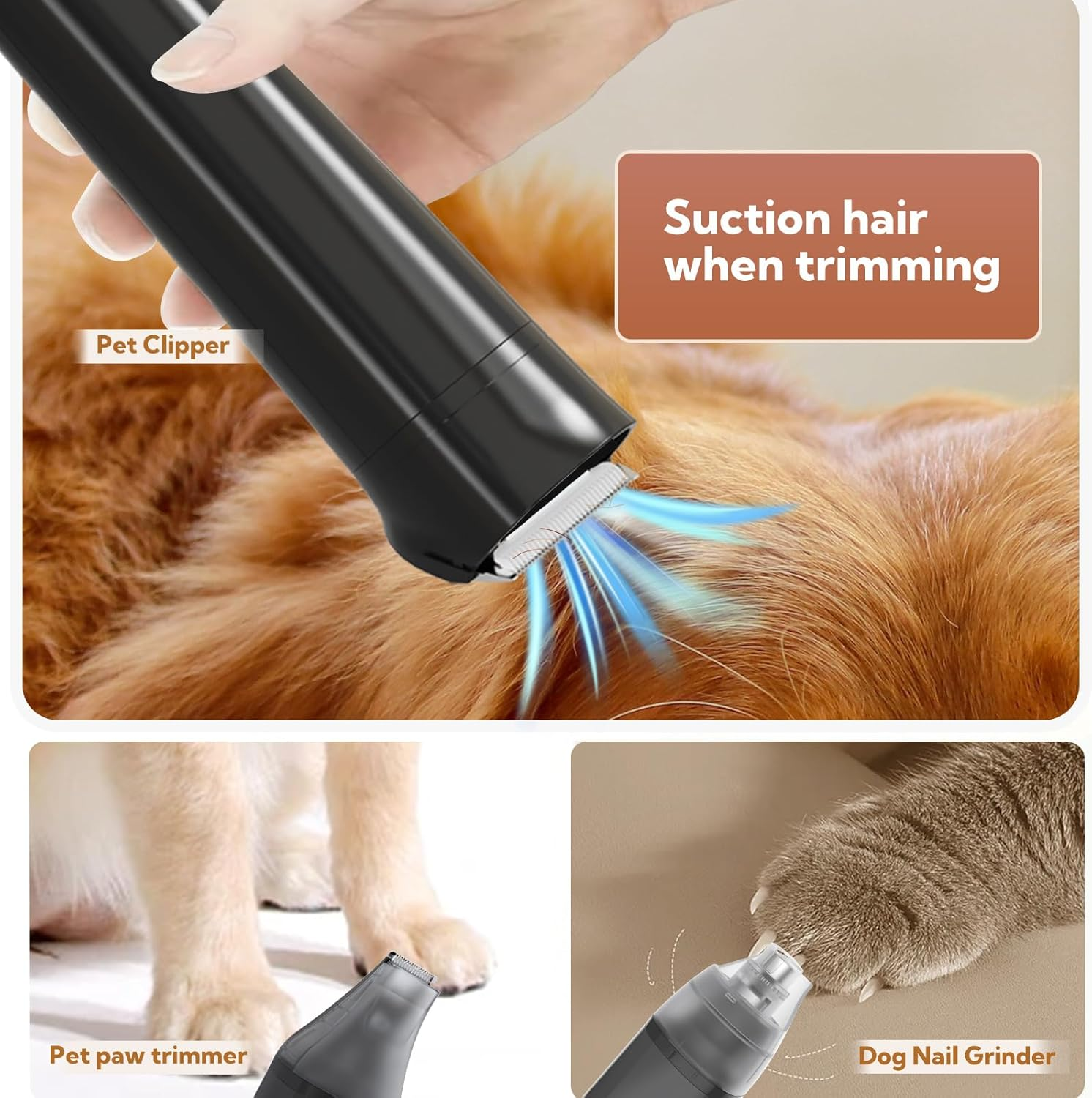 Dog Grooming Kit with 13000Kpa Strong Grooming & Vacuum Suction 99% Pet Hair,3L Capacity,11 Grooming Tools Dogs Cats and Other Animals,Home and Car Cleaning -Black - Image 5