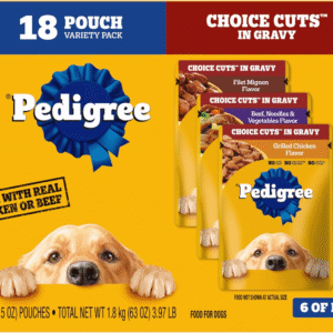 Choice Cuts in Gravy Adult Soft Wet Dog Food 18-Count Variety Pack, 3.5 Oz. Pouches