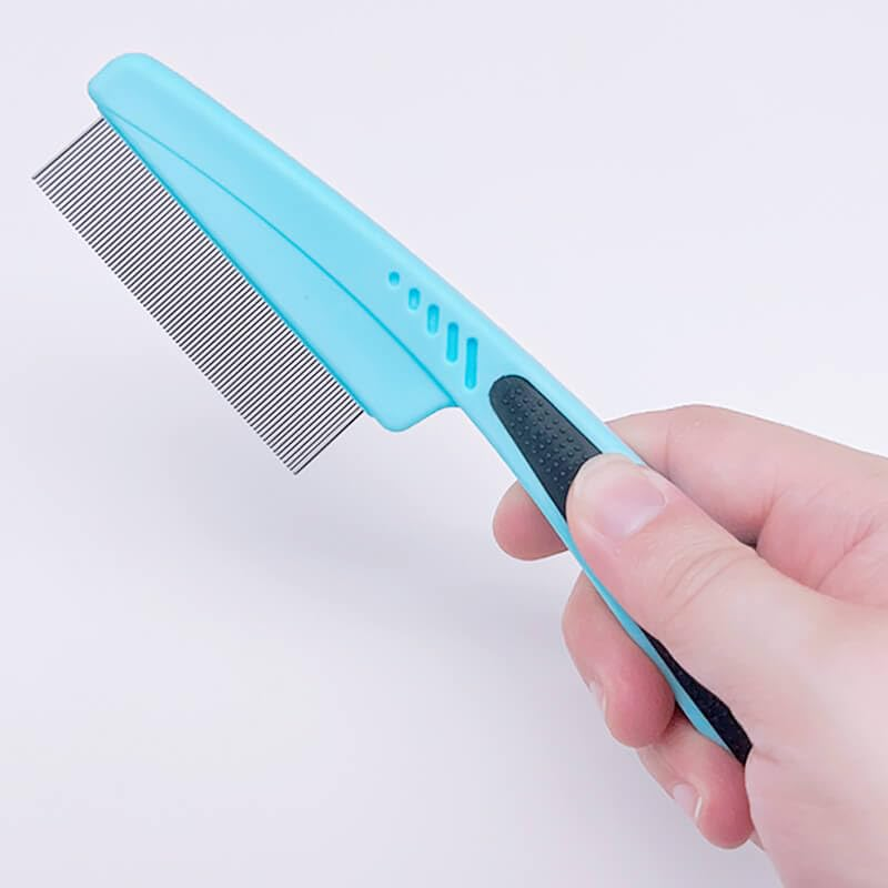 Flea Comb with Rubber Handle, Flea and Tick Combs for Dogs & Cats, Dog Comb for Grooming - Image 3