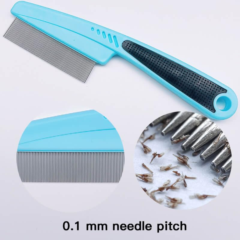 Flea Comb with Rubber Handle, Flea and Tick Combs for Dogs & Cats, Dog Comb for Grooming - Image 2