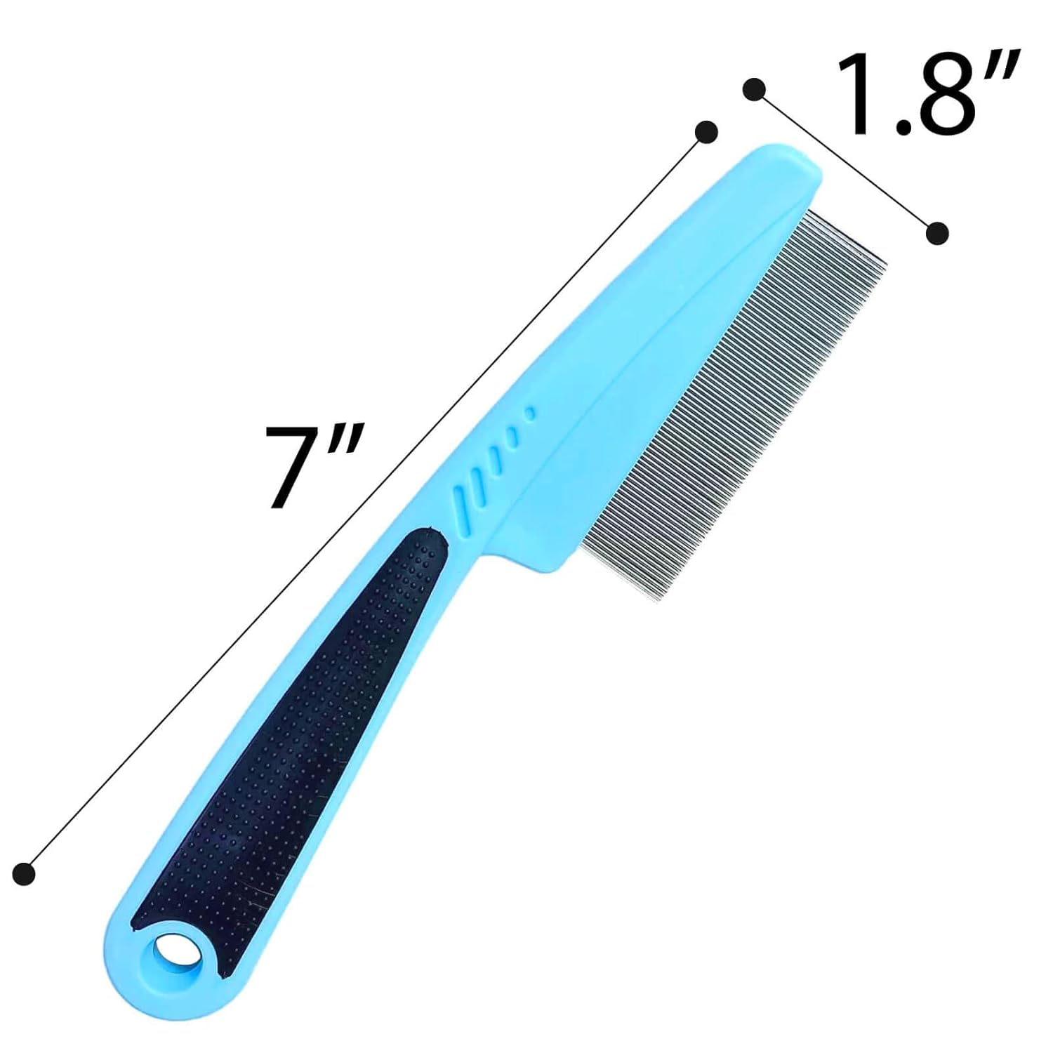 Flea Comb with Rubber Handle, Flea and Tick Combs for Dogs & Cats, Dog Comb for Grooming - Image 4