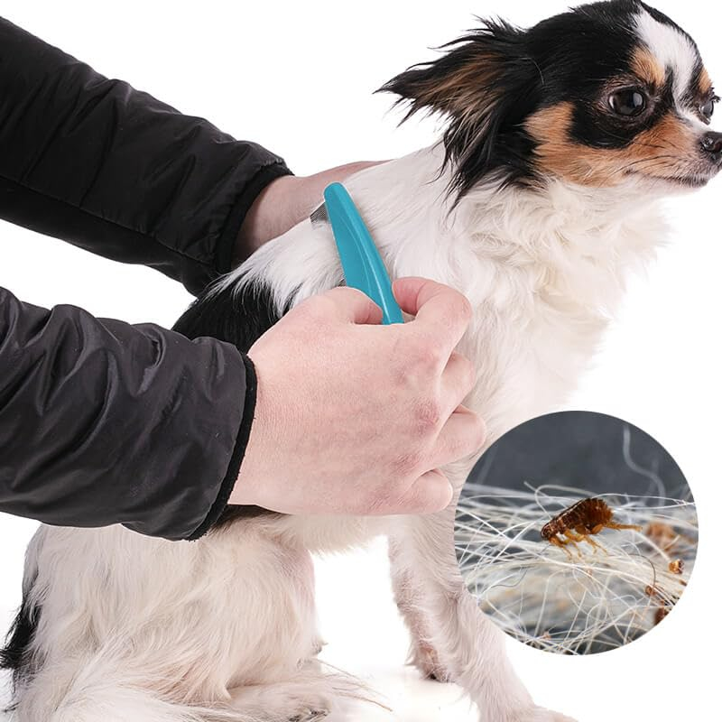 Flea Comb with Rubber Handle, Flea and Tick Combs for Dogs & Cats, Dog Comb for Grooming - Image 5