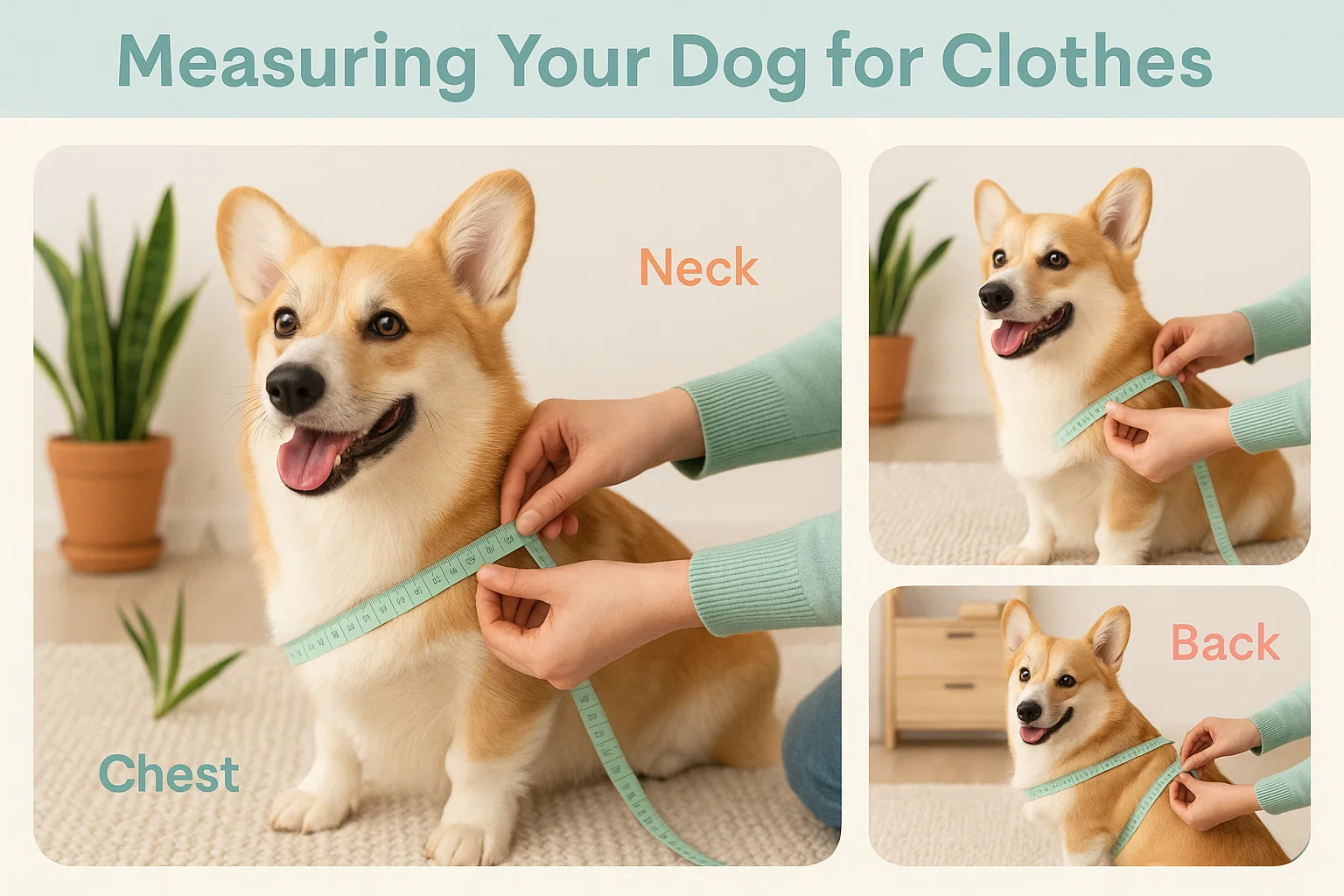 Measuring dog for clothing fit