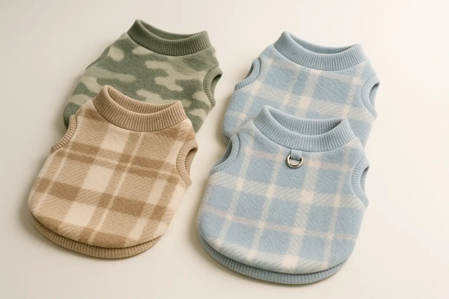Four fleece cat sweaters set