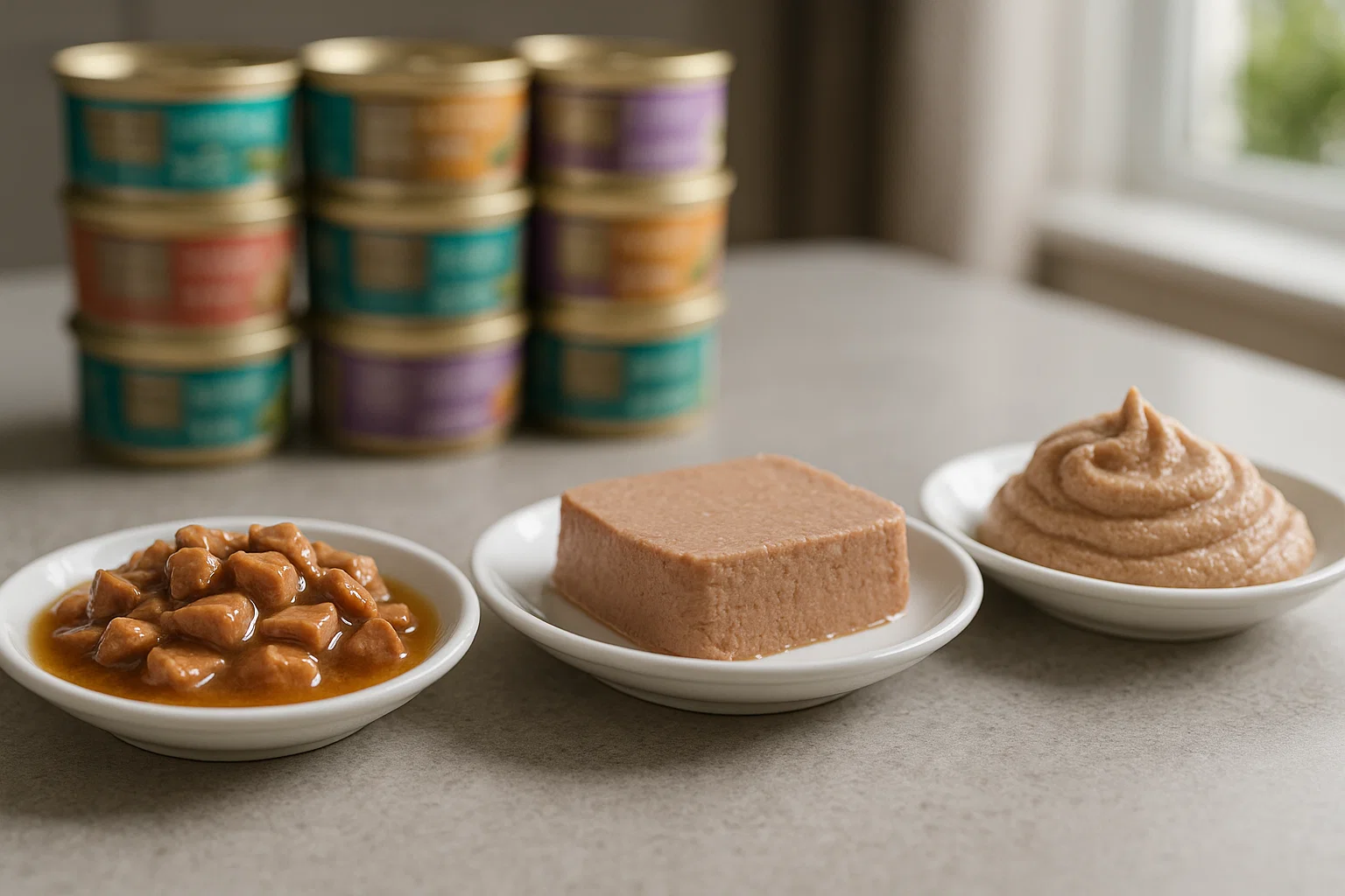 Wet cat food pate and mousse