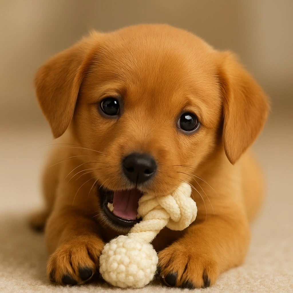 puppy-playing-with-teething-toy-one-of-the-best-dental-chews-for-your-pet